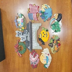 Yorkie Welcome Sign with Hanging Plaques